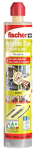 fischer - Résine hybride de scellement FIS HT 300 T ton pierre - 1 cartouche de 300 ml