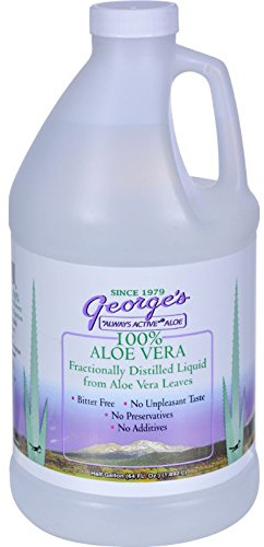 George's Aloe Vera, 100% Aloe Vera, Half Gallon, (64 fl oz) (1.892 L)