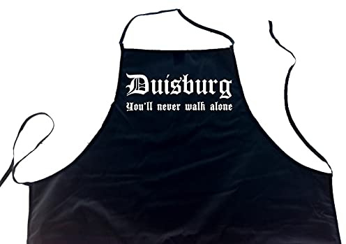 ShirtShop-Saar Duisburg - You'll Never Walk Alone; Schürze (Latzschürze - Grillen, Kochen, Berufsbekleidung, Kochschürze), schwarz