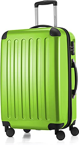 HAUPTSTADTKOFFER Alex - Mittelgroßer Hartschalenkoffer, TSA, 4 Rollen, Koffer, Trolley, Rollkoffer, Reisekoffer, Volumenerweiterung, 65 cm, 74 Liter, Apfelgrün