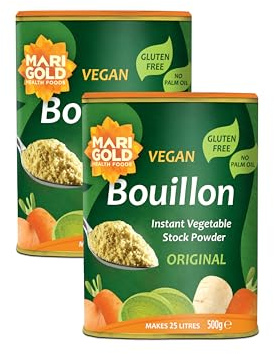 Marigold Vegetable Bouillon Powder 500g (Pack of 2) – Instant Vegan Stock powder, Natural Ingredients, No Artificial Additives – Ideal for Soups, Stews & Sauces