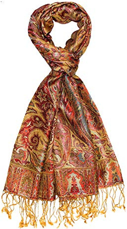 Lorenzo Cana Männer Schal Schaltuch jacquardgewebt 100% Seide - 70 cm x 190 cm Paisleymuster Seidenschal Seidentuch braun 7814211