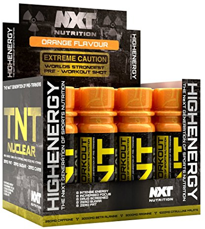 NXT Nutrition TNT Nuclear Shots - Pre Workout Drink 12 x 60ml | Orange