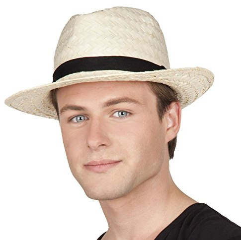 Boland 95463 - Hut Carlton, Strohhut für Faschingskostüme, Kostüm Zubehör für Karneval und Mottoparty, Sonnenhut