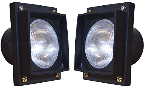 Head Lamp Set with 12v Bulbs and Rubber Gasket Suitable for Mahindra E-40 450 475 485 575 E-50 3505 C4005 4505 5005 and Eicher Tractor