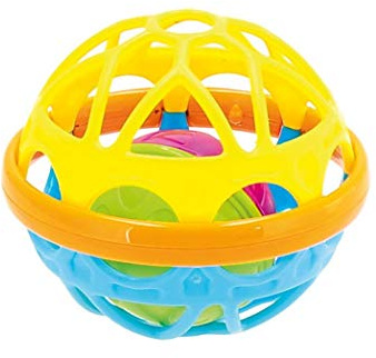Bieco 41009062 biegsamer bunter Ball zum Rollen, für Babys und Kleinkinder ab 3m+, mehrfarbig