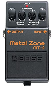 BOSS MT-2 Classic Metal Zone Effektpedal | Legendäre High-Gain Distortion für Gitarre und Bass | Zweistufige Gain-Schaltung | Aktiver 3-Band-EQ | Heavy-Crunch und singendes Sustain in jeder Lautstärke