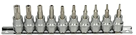KS Tools 922.3951 Juego de carriles con taladro Ultimate Torx Destornilladores Set T10 - T55 3/8, 10