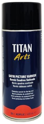 BARNIZ CUADROS SPRAY TITAN 400ML SATINADO (OLEO/ACRILICO)