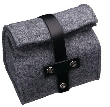 Exklusive GARIZ Designer Objektiv-Tasche / Objektiv-Beutel / Objektiv-Schutztasche für z.B. Systemkamera-Objektive aus dickem Filz mit Leder-Applikationen (XS-LPF1) ...(powered by SIOCORE)