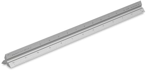 Alumicolor 3450-1 Architektenwaage aus Aluminium, metrisch Lineal, Messwerkzeug, silber, 30 Centimeter