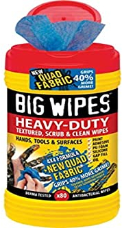 Big Wipes Heavy Duty Pro+ Hand Wipes x100 - Dispenser Tub | Removes Paint, Oil, PU Foam & Adhesives. Aloe Vera & Vitamin E Enriched, Dual-Sided Trade Wipes, Skin Safe, Tear Resistant