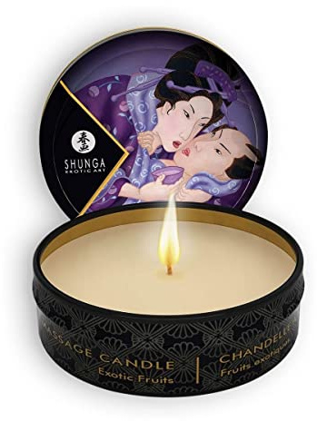 SHUNGA Bougie de Massage Lueur et Caresse Fruits Exotiques 30 ml, Noir
