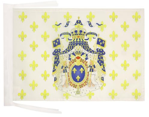 AZ FLAG Bandiera Regno di Francia Stemma 45x30 cm Cordini | Uso interno ed esterno bandiera decorativa reale francese Royaume de France Grandes Armes doppie cuciture e bordi rinforzati