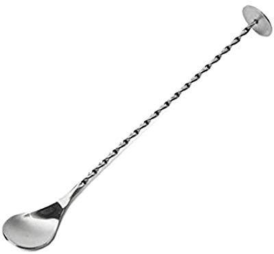 Stainless Steel Cocktail Stirrer Masher Spoon Bar Drink Mixer Twist Cup Glass