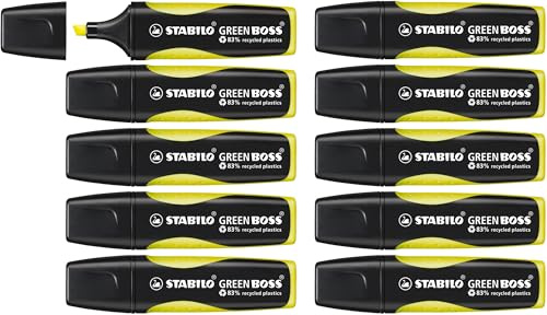 STABILO - Umweltfreundlicher Textmarker - GREEN BOSS - 10er Pack - gelb