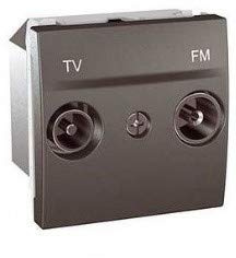 prise télévision + radio fm - 2 modules - graphite - schneider unica