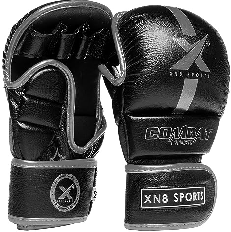 XN8 MMA Gloves for Martial Arts Training and Grappling Sparring Mitts for Kickboxing Muay Thai
