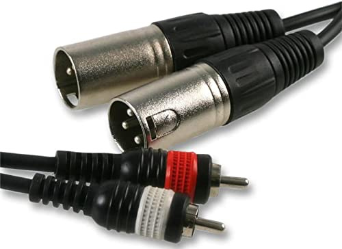 Pulse PLS00263 Câble 2 x XLR 3 broches vers 2 x phono (RCA) mâle vers mâle 1,5 m Noir