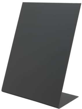 SECURIT - Tableau de Table en L A5 - Ardoise Porte-Menu - en Acrylique - Empilable - pour Café, Bar, Restaurant - 21,5 x 15 x 8,5 cm - Coloris Noir