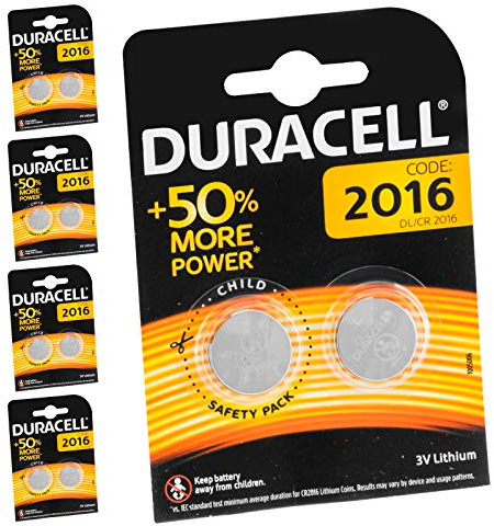 10 Piles CR2016 PILES BOUTON LITHIUM Modèle Piles Duracell pour machines à calculer et de montres