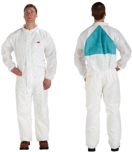 3M Disposable Protective Coverall Safety Work Wear 4520CS-BLK, Polypropylene, 3X-Large, White