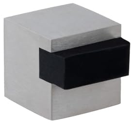 EVI Herrajes | Quadratischer Türstopper, Klebemontage | 20 x 20 mm | Edelstahl AISI 304, Schwarzer Gummi | Hervorragende Haftung | I-197/20HAM | Edelstahl AISI 304, Schwarzer Gummi | Hervorragende Haftung | I-197/20HAM