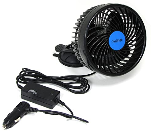 PKW Auto 12 Volt Ventilator Lüfter 15cm mit Saugfuss für Zigarettenanzünder