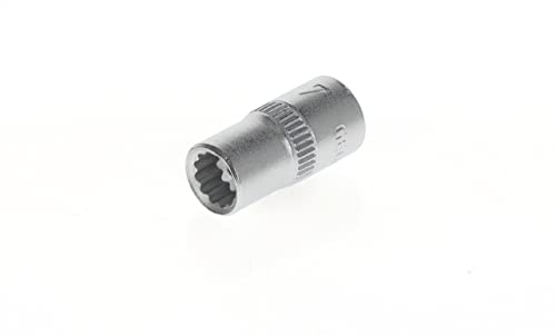 GEDORE Douille, Entraînement 1/4 6,3 mm, 12 pans, Diamètre 7 mm, Outil, 20 7, Acier chromé