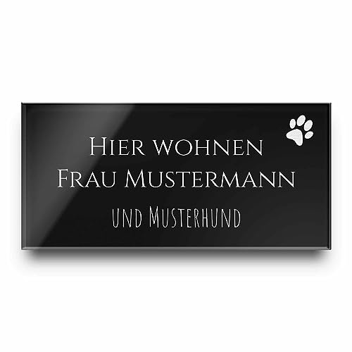 Personalisierte Türschilder mit Wunschgravur und Motiven - Hochglanz Acrylglas in Schwarz oder Anthrazit mit vielen verschiedenen Gestaltungsmöglichkeiten - ab 5x2 cm