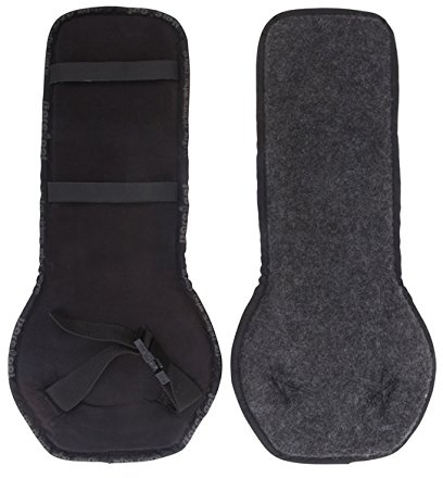 Barefoot Longiergurt-Unterlage – rutschfeste Sattelunterlage mit Klettbefestigung – Widerrist-frei & druckentlastend – Filz-Unterseite, Mikrofaser-Oberseite, Schaumpolster ca. 25 mm – Schwarz