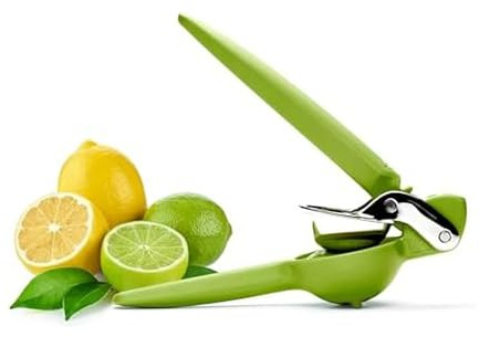 Chef'n FreshForce Lemon Squeezer Citrus Juicer, Manual Hand Press with Dual-Gear Power for Maximum Juice Extraction, Durable, Lime Green