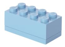 LEGO Mini Box 8 Knobs Light Royal Blue - Versatile Small Storage Box for Snacks, Jewellery, Hair Accessories, and Souvenirs - Easy to Clean, 46x92x43 mm