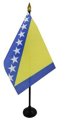 AZ FLAG Bordsflagga Bosnien och Hercegovina 15x10 cm Plastfot