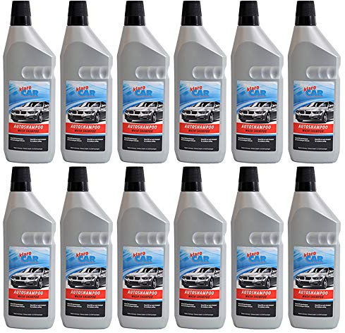 Autoshampoo mit Wachs 12 Stück im Set Waschshampoo 1000ml pro Flasche für Autos und Lacke Lackschonender Wachsschutz