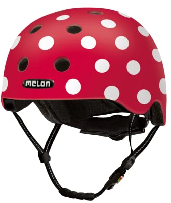 Melon Fahrradhelm »Dotty White« für Damen, Herren und Kinder | Leichter & sicherer urbaner Cityhelm mit Magnetverschluss, individuell anpassbar in rot, weiß | Größe M-L (52–58cm)