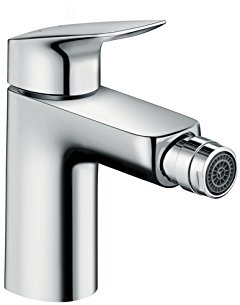 hansgrohe Logis - Rubinetto per bidet con scarico a tirante, Miscelatore monocomando per bidet con altezza bocca 100 mm, cromo, 71200000