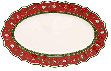 Villeroy & Boch Toy's Delight Fuente de Servir Mediana de 38 x 23.5 cm, Porcelana, Rojo, Ovalado