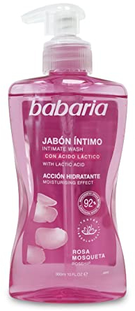 Babaria - Gel Intimo Rosa Mosqueta y Ácido Láctico | Jabon Intimo Mujer | Gel Intimo Acción Hidratante | Jabón Intimo Mujer | Respetuoso con PH Intimo