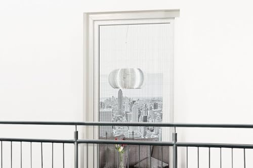 empasa Insektenschutz Fliegengitter Klettband XL Gewebe für bodentiefe Fenster 130 x 220 cm ohne Bohren und Schrauben