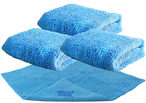 ABACUS Gamuza de Microfibra Finish Polish 4 x 40 cm, Juego de 4 paños de Limpieza de Corte ultrasónico sin Costuras, paño de Microfibra para pulir Coches, paños de 440 g/m², paño de Microfibra (7041)