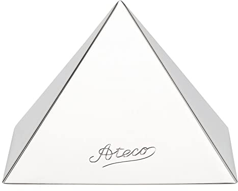 Ateco Molde piramidal mediano de acero inoxidable, 8.9 x 6.3 cm de alto, color plateado