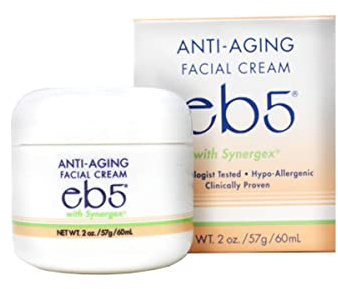 eb5 Anti-Aging Face & Neck Cream with Synergex Formula for Men/Women | Alleviates Appearance of Fine Lines & Wrinkles | Vitamin E, A, B5, Oat Kernel Complex | 2 Oz