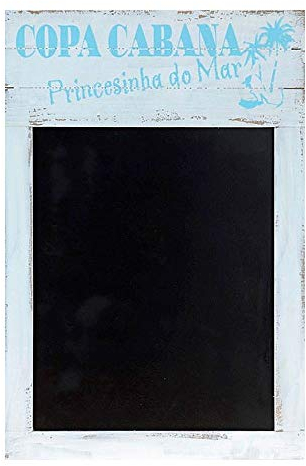 quantio Nostalgische Holz-Kreide-Tafel - Schultafel - Kreidetafel - Memoboard - Notiztafel - Wandtafel - Küchentafel - Antik Look - Memotafel, Farbe:Weiß