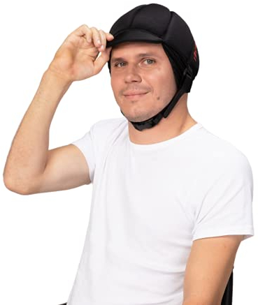 Ribcap Fox Medizinischer Schutzhelm – Sicherer und Stilvoller Kopfschutz für Sturzgefährdete | Schwarz | Klein 53-55 cm | Ideal für Epilepsie, Erwachsene, Senioren und alle Aktivitäten