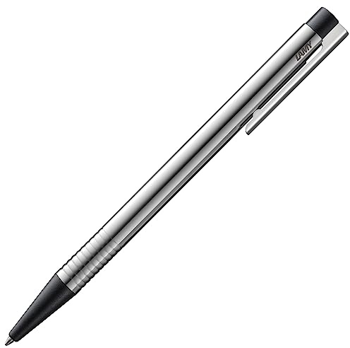 Lamy logo matt black Kugelschreiber - zeitloser Kuli in einem eleganten & robusten Gehäuse aus Edelstahl – inkl. Großraummine M 16 in Strichbreite M in schwarz