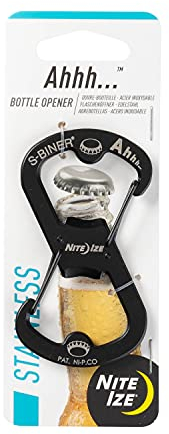 Nite Ize - S-Biner Ahhh - Mousqueton et décapsuleur durable, Homme, noir