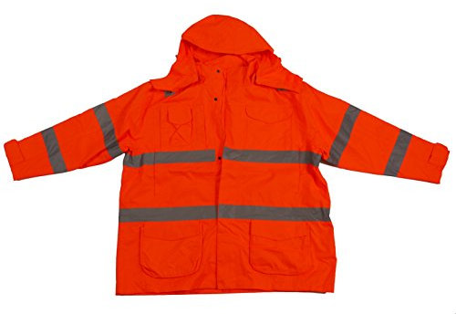 Marc & Mark wasserdichte Warnschutzjacke in Herrenübergrößen hergestellt nach EN-471, orange, Größe:4XL