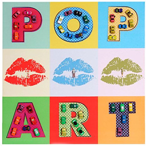 Mendler Leinwandbild Pop Art + Autos, 60x60cm