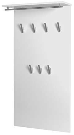 Schildmeyer 133486 - Guardaroba Brisbane, Pannello truciolare Rivestito in Resina melamminica, Bianco Lucido, 60 x 20 x 120,5 cm
